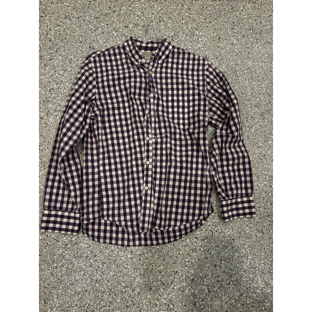 JCrew Mens Purple Plaid Button Down Long Sleeve size Medium